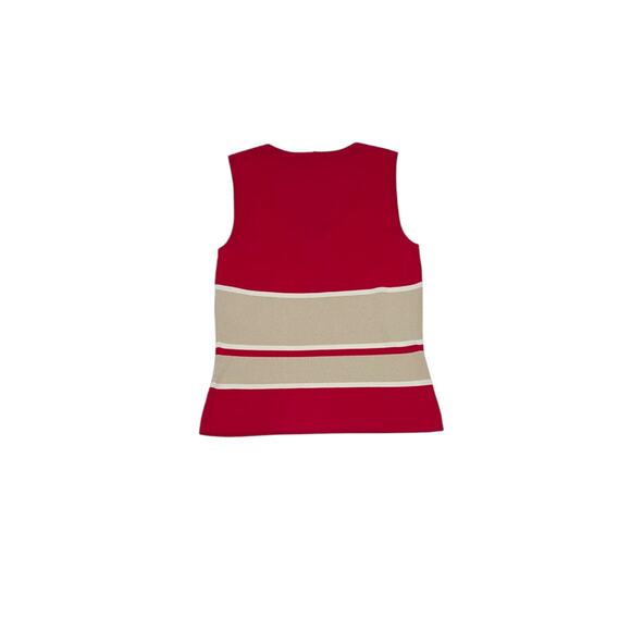 ESCADA Red Cream Cardigan Sweater Tank Top Bundle Long Sleeve Preppy Workwear - Picture 4 of 7